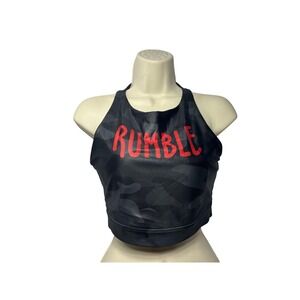 Wear It To Heart Sports Bra Womens Medium Black Camo Rumble Racerback Yoga Gym